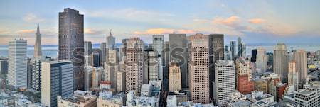 [[stock_photo]]: San · Francisco · centre-ville · panoramique · vue · coucher · du · soleil