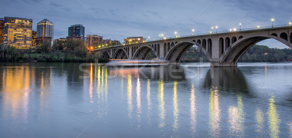 Dusk over Key Bridge and Rosslyn, Washington DC, USA Stock photo © yhelfman