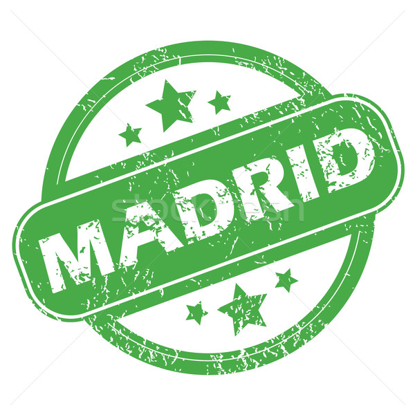 Madrid vert tampon nom étoiles [[stock_photo]] © ylivdesign