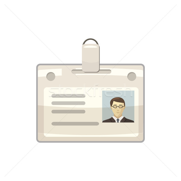 Identificação cartão ícone desenho animado estilo branco Foto stock © ylivdesign