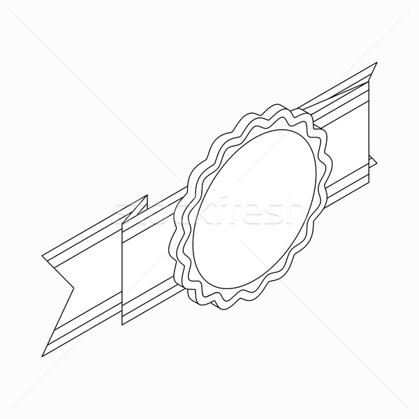 Rosette with ribbon icon, isometric 3d style Stock photo © ylivdesign