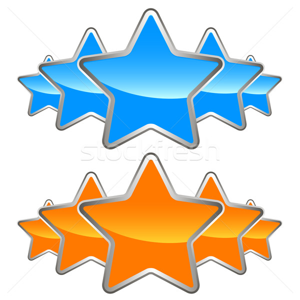 Set Sternen zwei weiß orange Zeichen Stock foto © ylivdesign