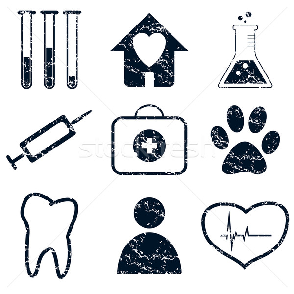 Medical icons set, grunge Stock photo © ylivdesign