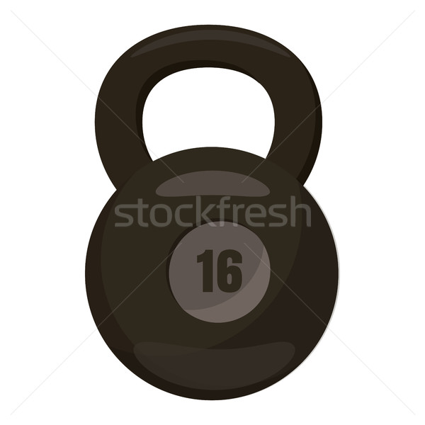 Stock fotó: Fekete · kettlebell · ikon · rajz · stílus · fehér