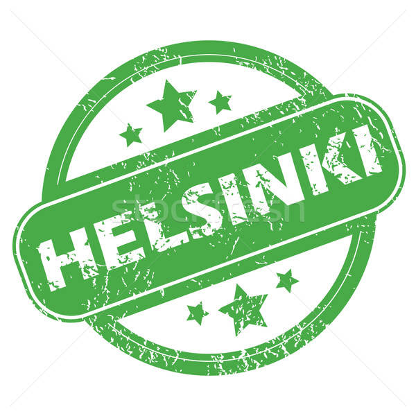 Helsinki zielone pieczęć nazwa gwiazdki Zdjęcia stock © ylivdesign