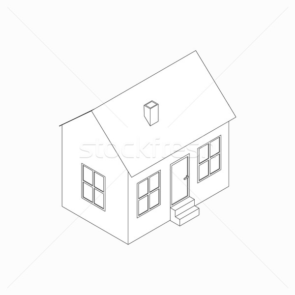 Bungalow Symbol 3D Stil Rohr Stock foto © ylivdesign