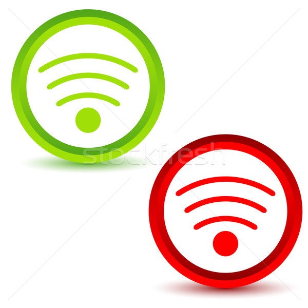 Wifi alb Internet proiect roşu Imagine de stoc © ylivdesign