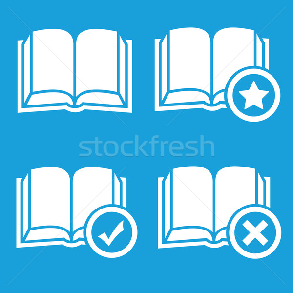Books preferences icon set Stock photo © ylivdesign