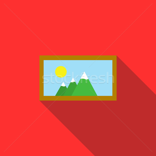 Photo frame icon in flat style Stock photo © ylivdesign