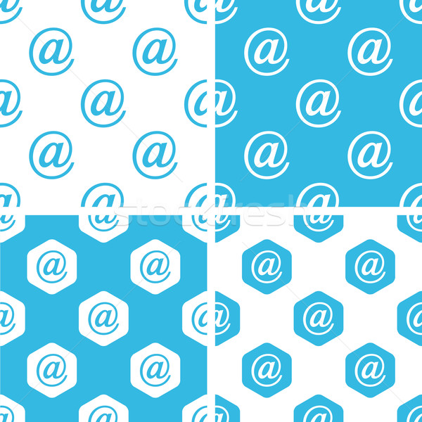 Zeichen Muster Set einfache blau weiß Stock foto © ylivdesign