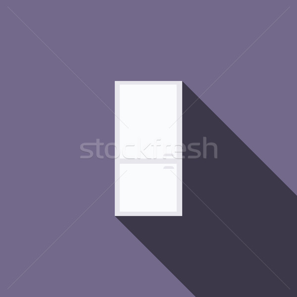 Kühlschrank Symbol Stil lange Schatten Küche Stock foto © ylivdesign