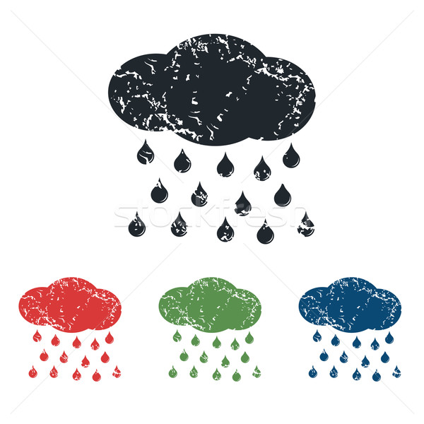 Eső grunge ikon gyűjtemény színes kép felhő Stock fotó © ylivdesign