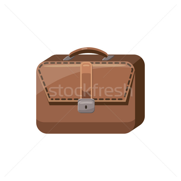 Braun Business Aktentasche Symbol Karikatur Stil Stock foto © ylivdesign