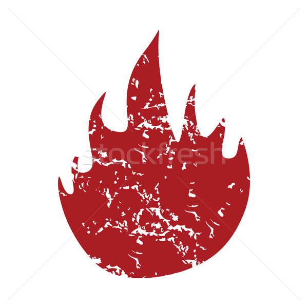 Piros grunge tűz logo fehér fény Stock fotó © ylivdesign