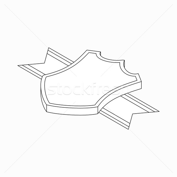 Shield with ribbon icon, isometric 3d style  Stock photo © ylivdesign