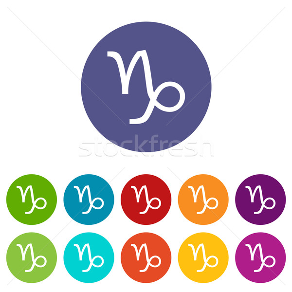 Capricorn flat icon Stock photo © ylivdesign