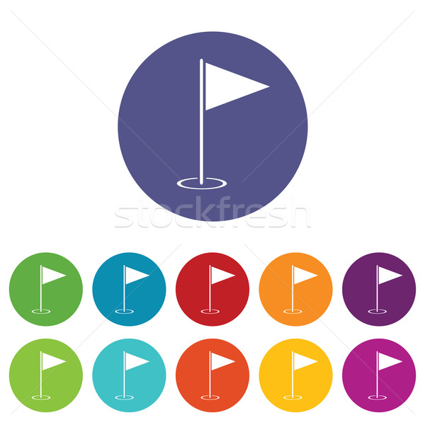 Golf zestaw kolorowy ikona obraz Zdjęcia stock © ylivdesign