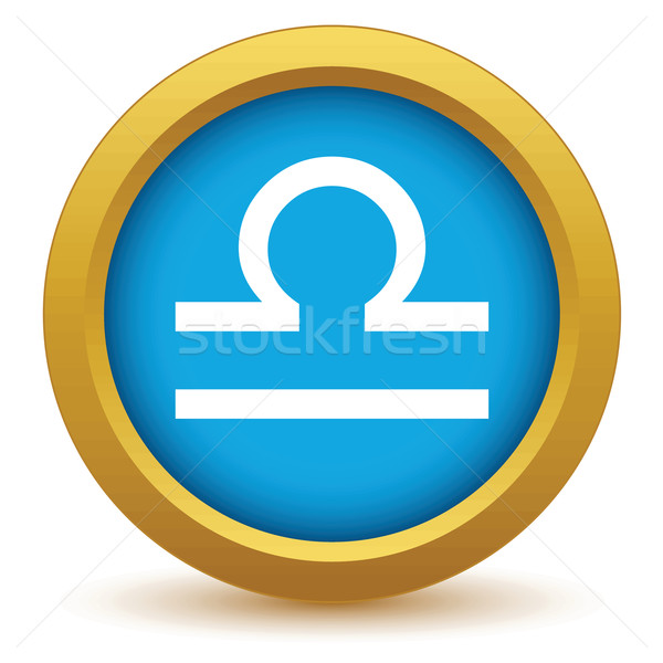Gold Libra icon Stock photo © ylivdesign