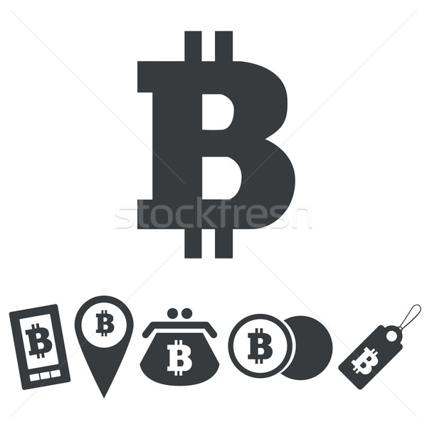 Simple bitcoin icon set Stock photo © ylivdesign