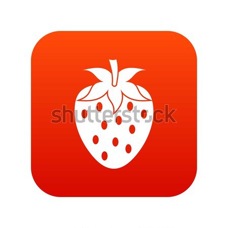 Erdbeere Symbol Karikatur Stil weiß Essen Stock foto © ylivdesign