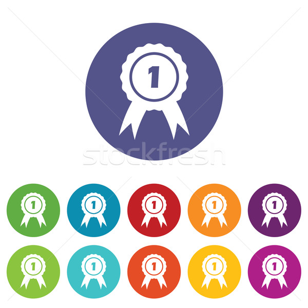 First place icon set Stock photo © ylivdesign