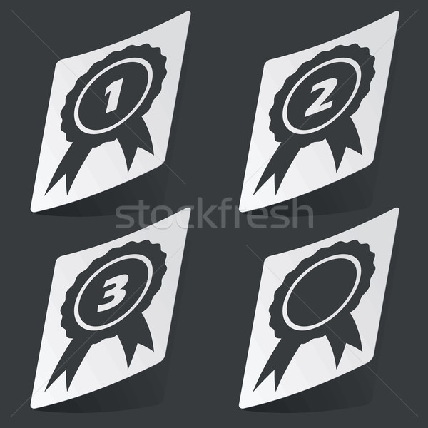 Monochrome awards sticker set Stock photo © ylivdesign