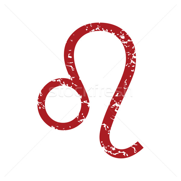 Red grunge Leo logo Stock photo © ylivdesign