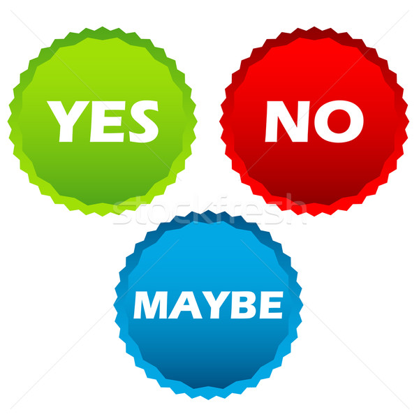 Yes no and maybe buttons  Stock photo © ylivdesign