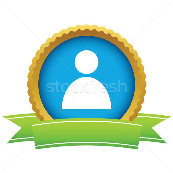 Gold user profile logo Stock photo © ylivdesign