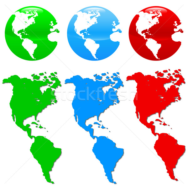 Colorful earth icon set Stock photo © ylivdesign