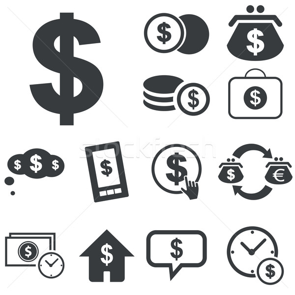 Stock photo: Simple dollar icon set