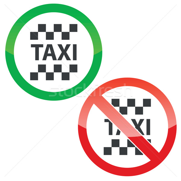 Taxi Erlaubnis Zeichen Set erlaubt verboten Stock foto © ylivdesign