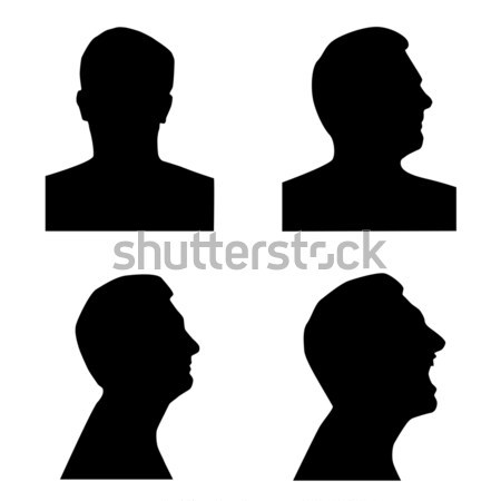  Profil Silhouette Set Mann Kopf unterschiedlich 