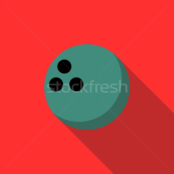 Bowling ball icon, flat style Stock photo © ylivdesign