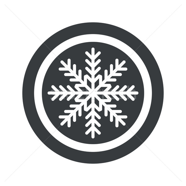 Schwarz Winter Zeichen Bild Schneeflocke Kreis Stock foto © ylivdesign