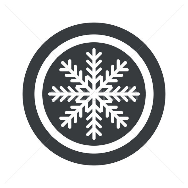 Czarny zimą podpisania obraz Snowflake kółko Zdjęcia stock © ylivdesign