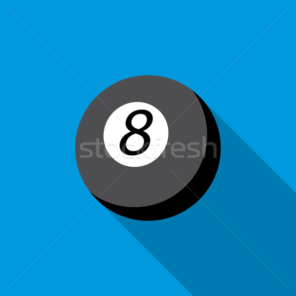 Snooker 8 pool icon, flat style  Stock photo © ylivdesign