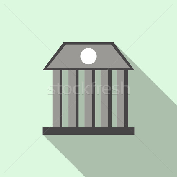 Bank building icon, flat style  Stock photo © ylivdesign