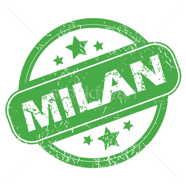 Stock fotó: Milánó · zöld · bélyeg · pecsét · név · csillagok