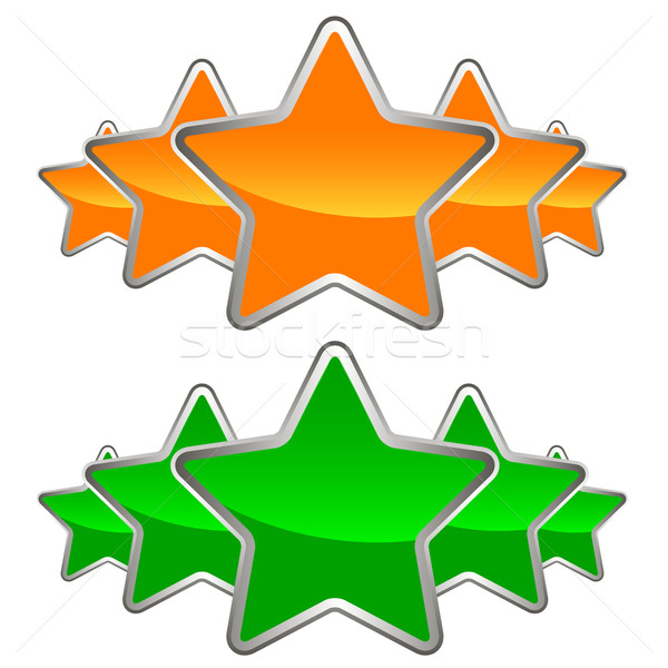 Ingesteld sterren twee witte oranje teken Stockfoto © ylivdesign