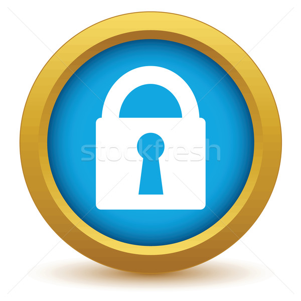 Gold lock icon Stock photo © ylivdesign