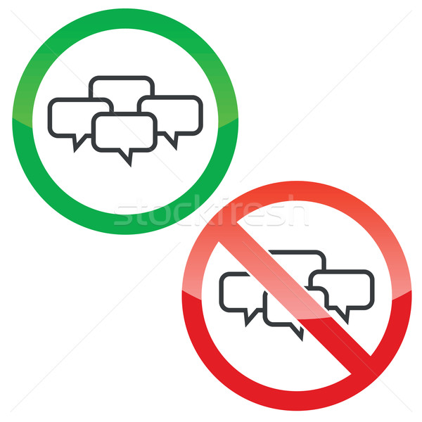 Chat Konferenz Erlaubnis Zeichen Set erlaubt Stock foto © ylivdesign