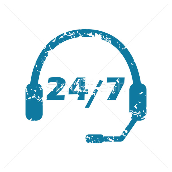 Grunge Unterstützung Symbol blau Headset Text Stock foto © ylivdesign
