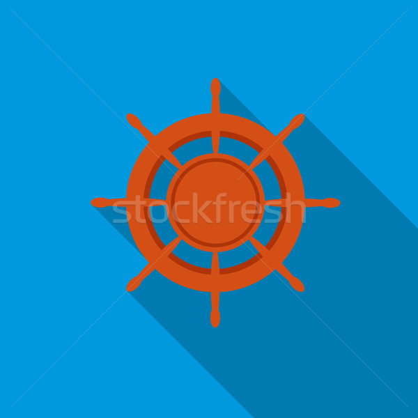 Ship wheel icon, flat style Stock photo © ylivdesign