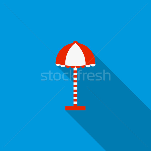 Parasol icon stijl lang schaduw vakantie Stockfoto © ylivdesign