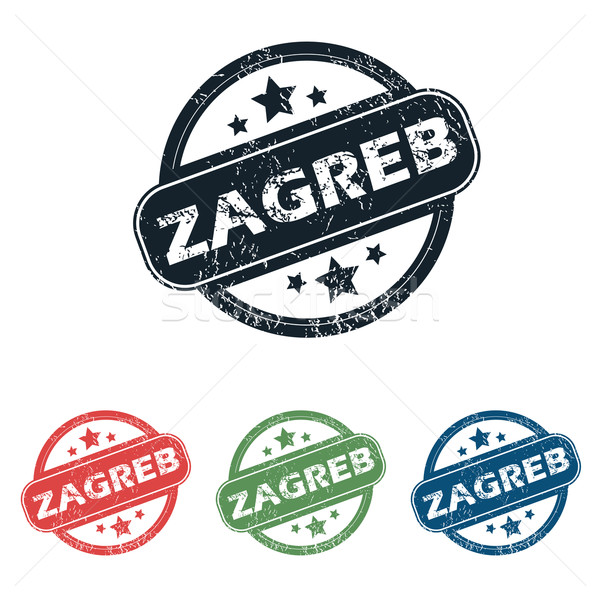 Round Zagreb city stamp set Stock photo © ylivdesign
