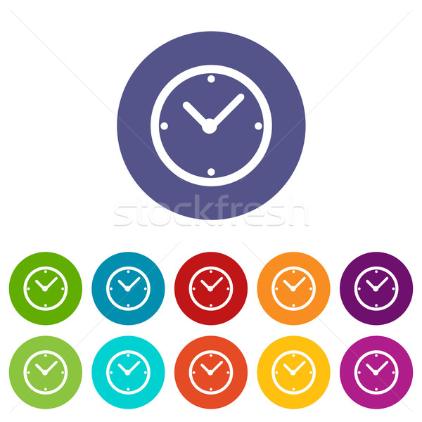 Uhr Symbol Web unterschiedlich Farben Internet Stock foto © ylivdesign