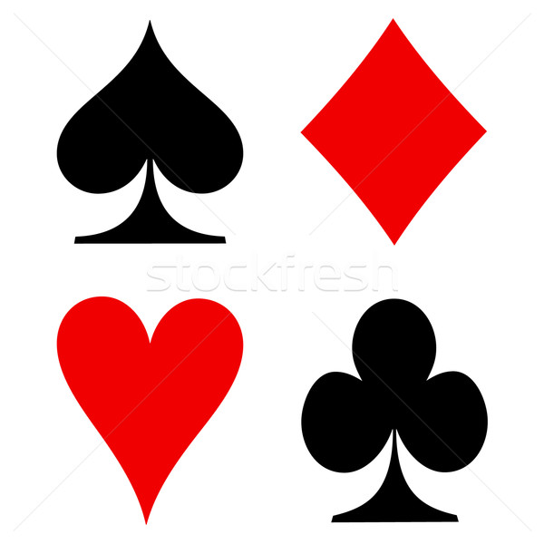 Speelkaarten borden vector witte ontwerp teken Stockfoto © ylivdesign