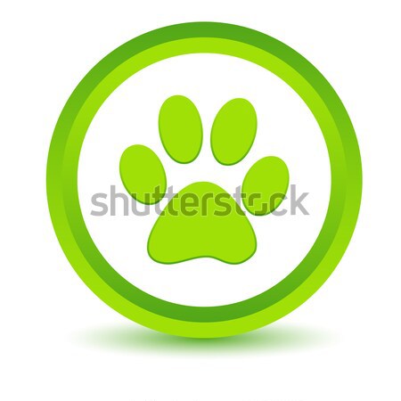 Green paw icon Stock photo © ylivdesign