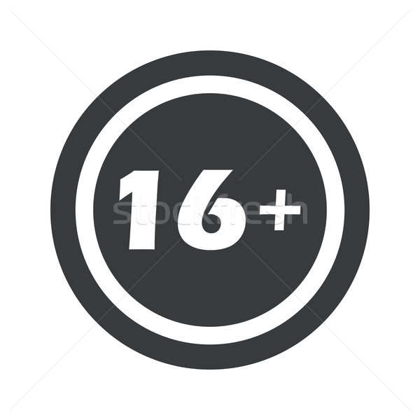 Round black 16 plus sign Stock photo © ylivdesign